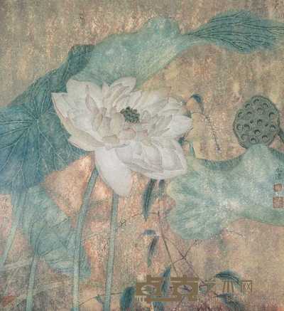 江宏伟 2000年作 荷花 镜心 46×42cm